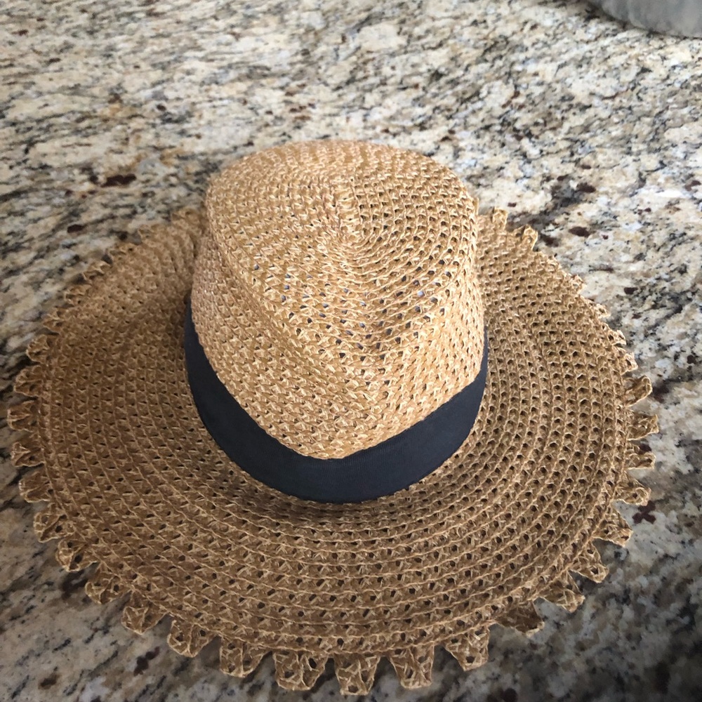 Eric Javits wide brim raffia hat.